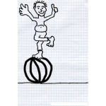 Dibujo para colorear Parado Sobre Una Pelota Para Colorear