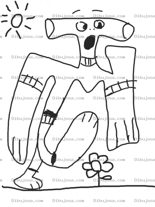Dibujo para colorear Dibujo De Monstruo Deforme Caminando