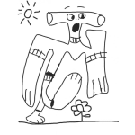 Dibujo para colorear Dibujo De Monstruo Deforme Caminando