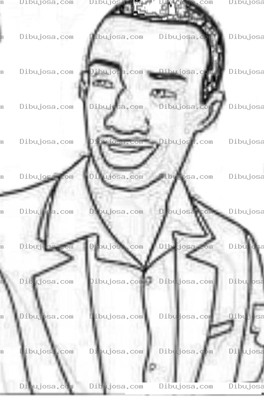 Dibujo para colorear Negrito Bien Vestido Dibujo De Un Moreno Elgante Con Traje Formal Para Pintar Y Colorear
