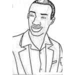 Dibujo para colorear Negrito Bien Vestido Dibujo De Un Moreno Elgante Con Traje Formal Para Pintar Y Colorear