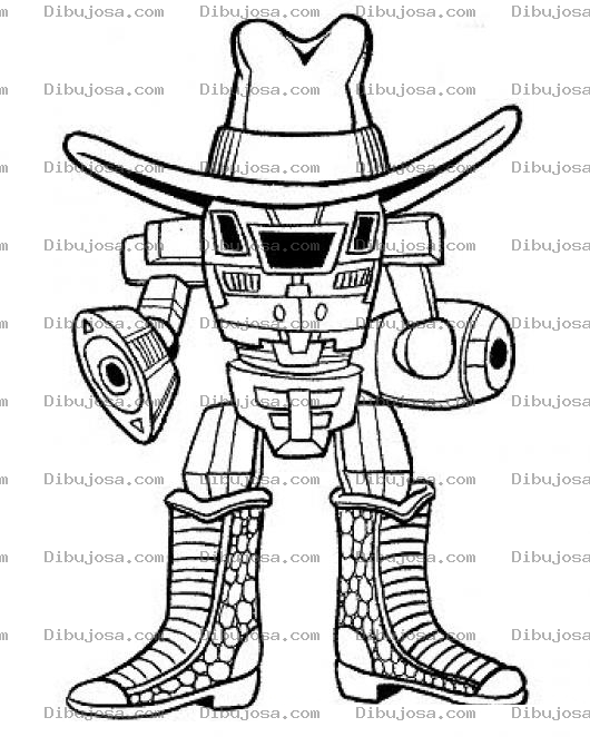 Dibujo para colorear Colorear Robot Vaquero