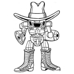 Dibujo para colorear Colorear Robot Vaquero