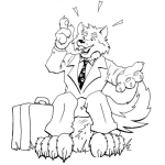Dibujo para colorear Colorear Lobo Vendedor