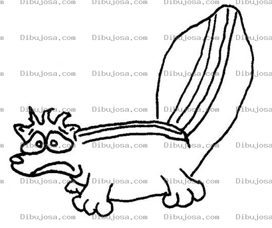 Dibujo para colorear Zorrillo Preocupado Para Pintar Y Colorear