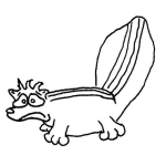 Dibujo para colorear Zorrillo Preocupado Para Pintar Y Colorear
