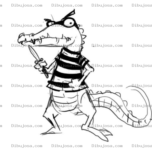 Dibujo para colorear Colorear Lagarto Ladron Con Cuchillo