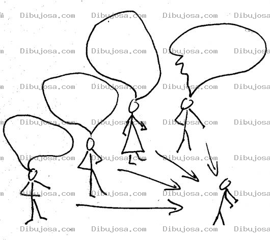 Dibujo para colorear Dibujo De Un Linchamiento Para Pintar Y Colorear Turba Acusadora