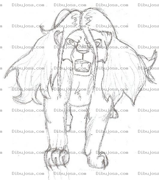 Dibujo para colorear Leon Con Pelo De Mujer Para Colorear