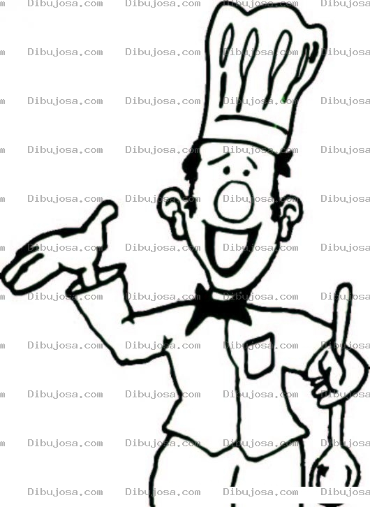 Dibujo para colorear Dibujo De Chef Con Cucharon Para Colorear
