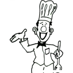 Dibujo para colorear Dibujo De Chef Con Cucharon Para Colorear