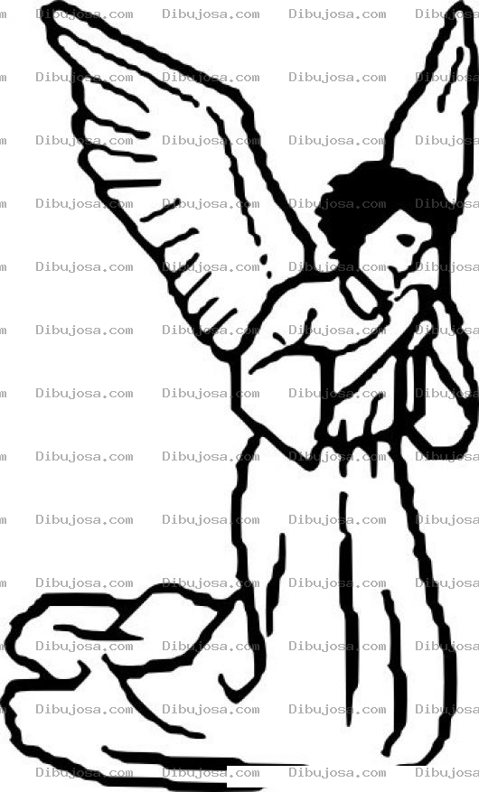 Dibujo para colorear Colorear Angel De Rodillas Orando