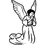 Dibujo para colorear Colorear Angel De Rodillas Orando