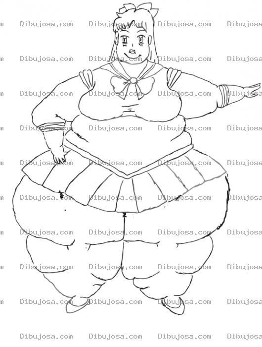 Dibujo para colorear Princesa Obesa Para Colorear
