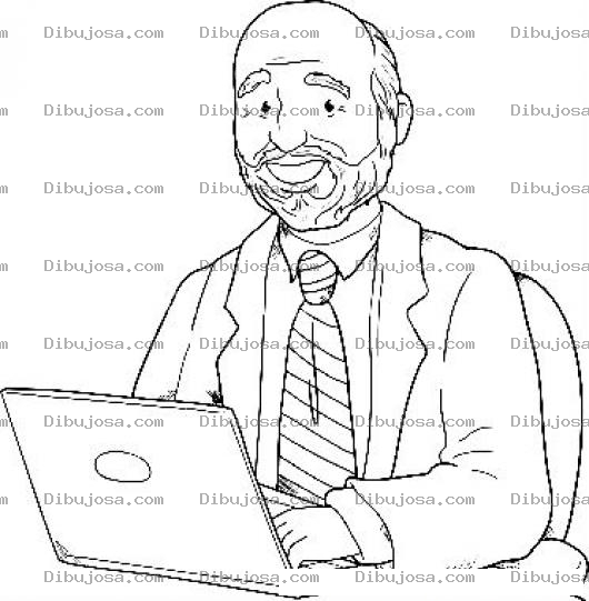 Dibujo para colorear Doctor Con Laptop Para Colorear Medico Con Laptop