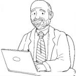 Dibujo para colorear Doctor Con Laptop Para Colorear Medico Con Laptop