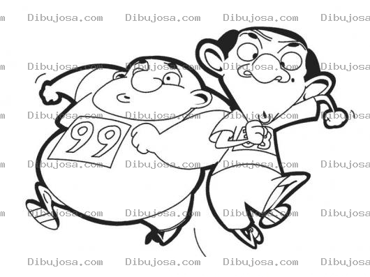 Dibujo para colorear Mister Bean corriendo