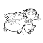 Dibujo para colorear Mister Bean corriendo