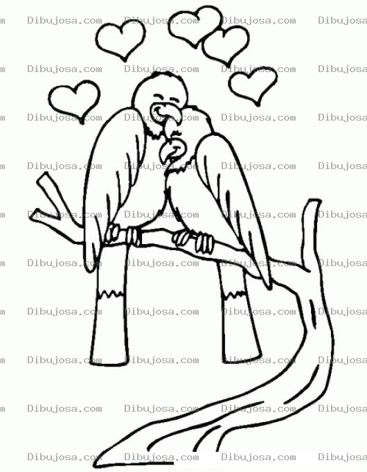 Dibujo para colorear Periquito Periquito Se Parece A Su Mama Por Arriba Por Abajo Por Delante Y Por Detras Para Pintar Y Colorear Mama Perica Con Su Hijo Perico