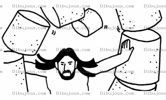 Dibujo para colorear Dibujo De Sanson Derribando Columnas Del Templo