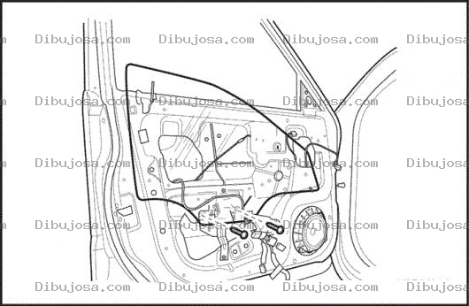Dibujo para colorear Vidrio Y Cremallera De Puerta De Carro Para Colorear