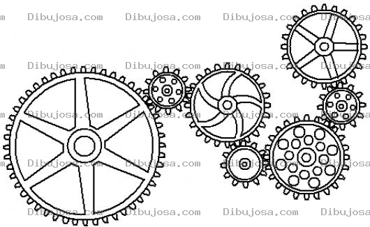 Dibujo para colorear Dibujo De Engranajes Para Pintar Y Colorear
