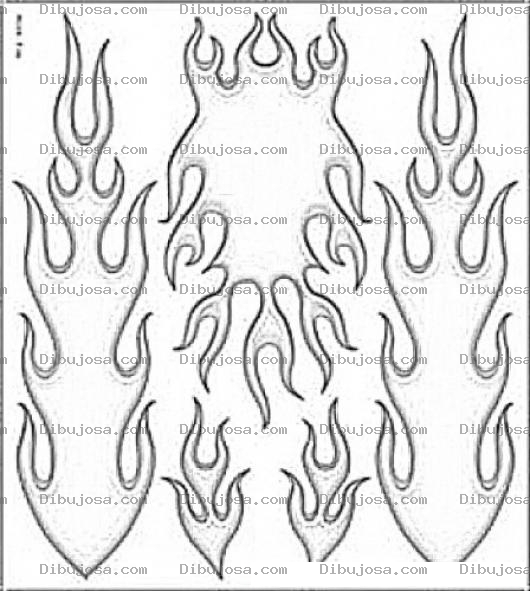 Dibujo para colorear Llamas De Fuego Para Pintar Y Colorear