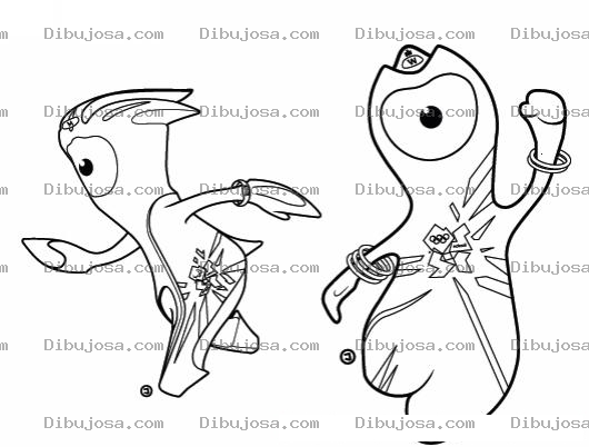 Dibujo para colorear Mascotas De London 2012 Para Pintar Y Colorear