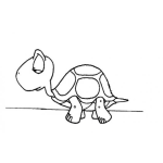 Dibujo para colorear Tortuga Cansada Y Adormitada Para Pintar Y Colorear