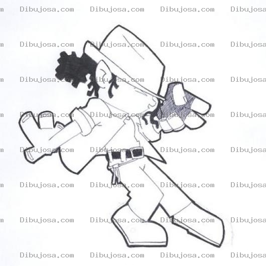 Dibujo para colorear Caricatura De Michael Jackson Para Pintar Y Colorear