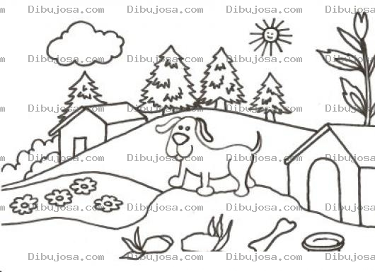 Dibujo para colorear Dibujo De Perrito Granjero Para Pintar Y Colorear Perro En Una Granja