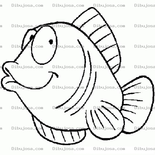 Dibujo para colorear Cara De Yo No Fui Para Pintar Y Colorear Dibujo De Un Pez Haciendoce El Inocente