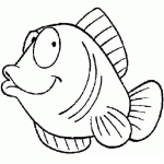 Dibujo para colorear Cara De Yo No Fui Para Pintar Y Colorear Dibujo De Un Pez Haciendoce El Inocente