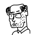 Dibujo para colorear Dibujo De Hombre Calvo Con Lentes Para Colorear