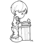Dibujo para colorear Colorear ni o leyendo un libro