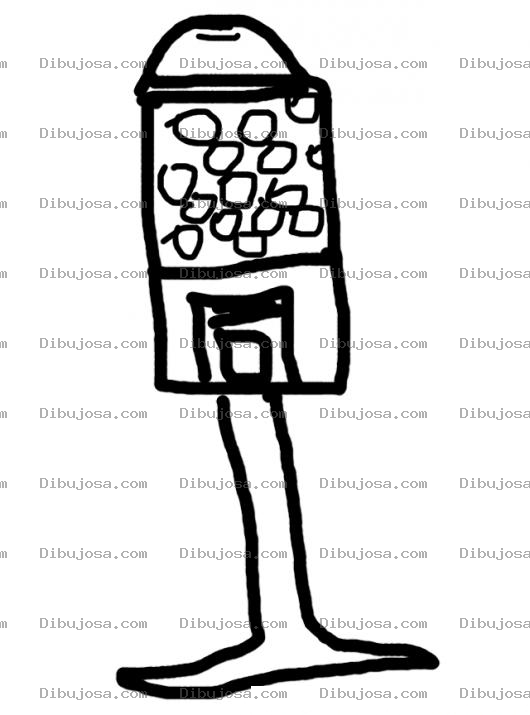 Dibujo para colorear Chiclera Colorear Maquina De Chicles Para Pintar Dibujo De Maquina Expendedora De Chicles Vending