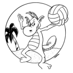 Dibujo para colorear Colorear Animal Con Pelota De Volleyball