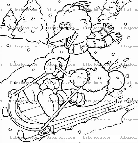 Dibujo para colorear Dibujo De Abelardo En Trineo De Nieve Para Colorear