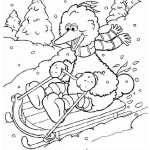 Dibujo para colorear Dibujo De Abelardo En Trineo De Nieve Para Colorear