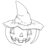 Dibujo para colorear Colorear Calabaza Con Sombrero De Bruja