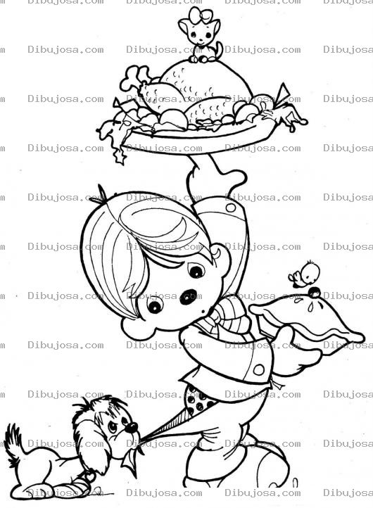 Dibujo para colorear Colorear Mesero de Precious moments