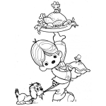 Dibujo para colorear Colorear Mesero de Precious moments