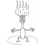 Dibujo para colorear Colorear Tenedor Con Papa Caliente