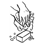 Dibujo para colorear Lavese Las Manos Por Favor Rotulo De Lavarse Las Manos Para Pintar Y Colorear Manos Con Espuma Y Jabon