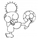 Dibujo para colorear Dibujo De Nino Descalzo Con Pelota De Futbol Para Pintar Y Colorear Patojo Pelon Con Balon De Football