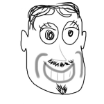 Dibujo para colorear Hombre Con Ojos De Mujer Para Colorear