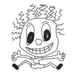 Dibujo para colorear Colorear Nino Sentado Con Pelos De Alambre