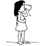 Dibujo para colorear Dibujo De Nina Tomando Agua Para Colorear