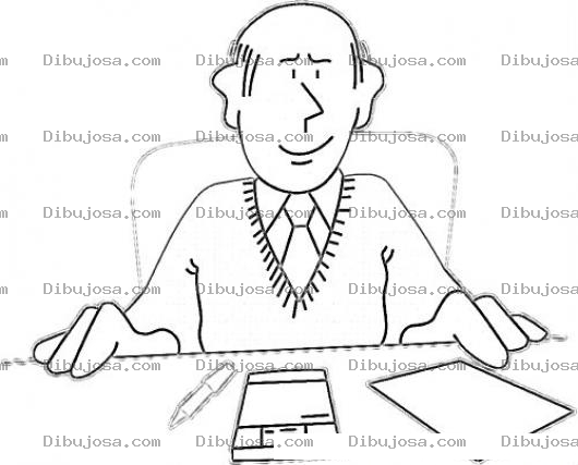 Dibujo para colorear Dibujo De Jefe En Su Escritorio Para Colorear