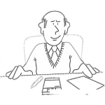 Dibujo para colorear Dibujo De Jefe En Su Escritorio Para Colorear